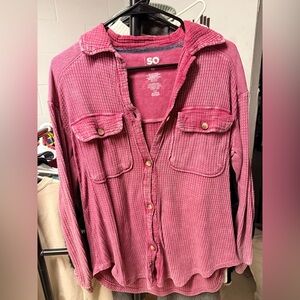 SO Pink Button-Up Shirt